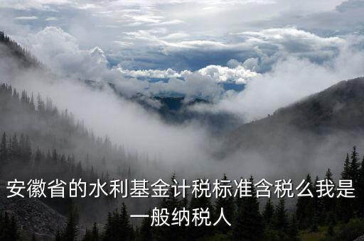 安徽省的水利基金如何報(bào)稅，安徽省的水利基金計(jì)稅標(biāo)準(zhǔn)含稅么我是一般納稅人