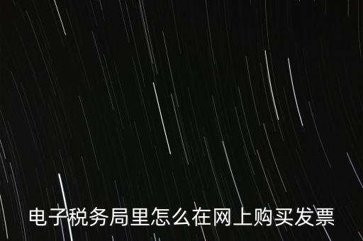 電子稅務(wù)局里怎么在網(wǎng)上購(gòu)買發(fā)票