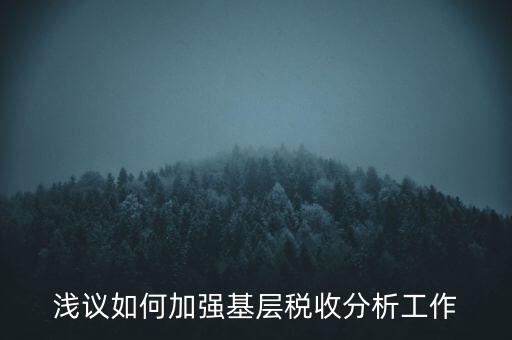如何搞好稅收科研，淺議如何加強(qiáng)基層稅收分析工作