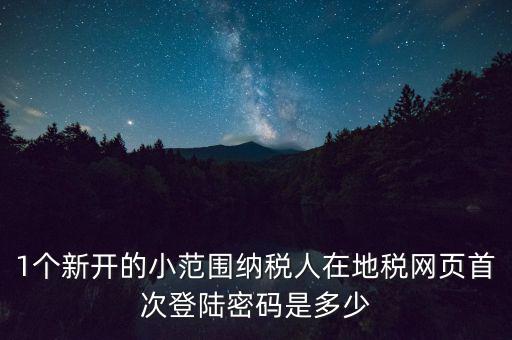 1個(gè)新開的小范圍納稅人在地稅網(wǎng)頁首次登陸密碼是多少