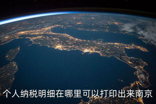 個(gè)人納稅明細(xì)在哪里可以打印出來(lái)南京
