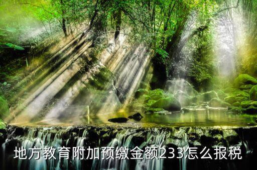 預(yù)繳增值稅如何申報(bào)附加稅，地方教育附加預(yù)繳金額233怎么報(bào)稅