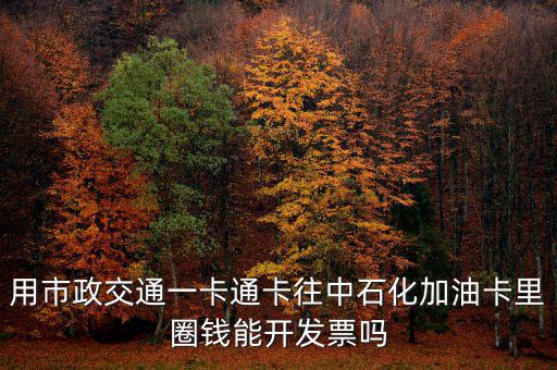 用市政交通一卡通卡往中石化加油卡里圈錢能開發(fā)票嗎