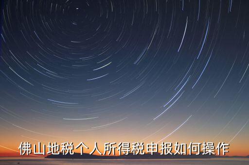 佛山地稅個人所得稅申報(bào)如何操作