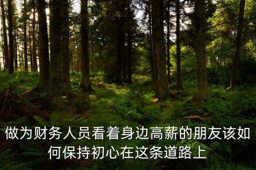 做為財務人員看著身邊高薪的朋友該如何保持初心在這條道路上