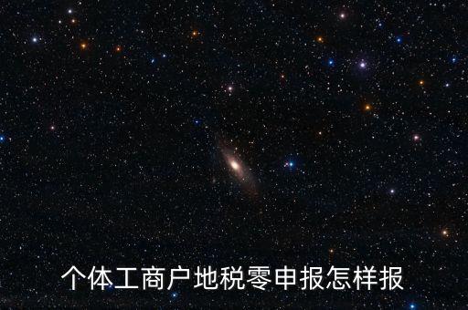 個體戶地稅如何零申報表，個體工商戶地稅零申報怎樣報