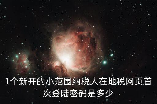 地稅ca如何登錄密碼是多少錢，1個(gè)新開的小范圍納稅人在地稅網(wǎng)頁(yè)首次登陸密碼是多少
