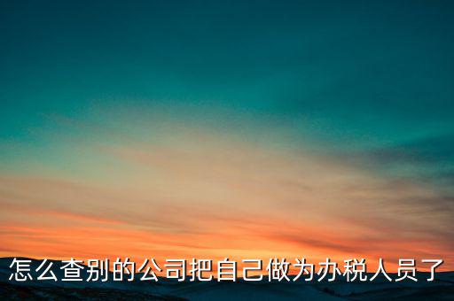 如何查公司辦稅人員，怎么查別的公司把自己做為辦稅人員了