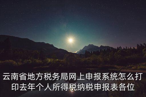 云南稅局如何查詢打印納稅申報(bào)，云南省地方稅務(wù)局網(wǎng)上申報(bào)系統(tǒng)怎么打印去年個(gè)人所得稅納稅申報(bào)表各位