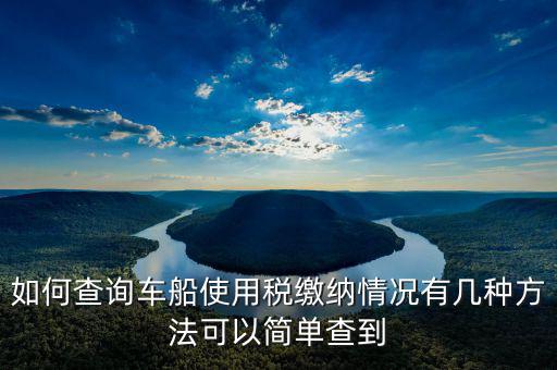 如何查詢(xún)車(chē)船使用稅繳納情況有幾種方法可以簡(jiǎn)單查到