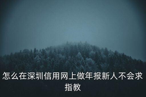 怎么在深圳信用網(wǎng)上做年報(bào)新人不會求指教