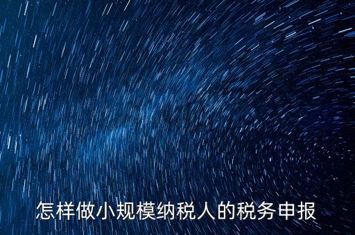 小規(guī)模納稅人水利基金如何申報(bào)，怎樣做小規(guī)模納稅人的稅務(wù)申報(bào)