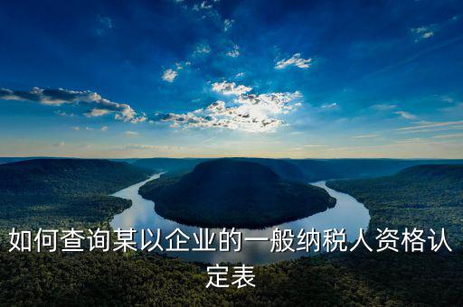 如何查詢一般納稅人資質(zhì)，一般納稅人認定資質(zhì)在哪里可以看到