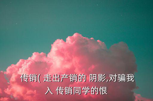  傳銷( 走出產銷的 陰影,對騙我入 傳銷同學的恨
