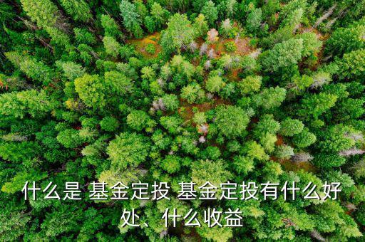 什么是 基金定投 基金定投有什么好處、什么收益