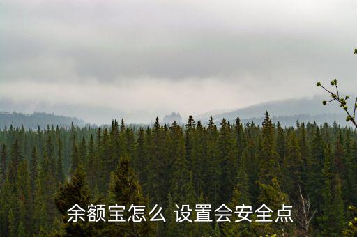  余額寶怎么 設置會安全點