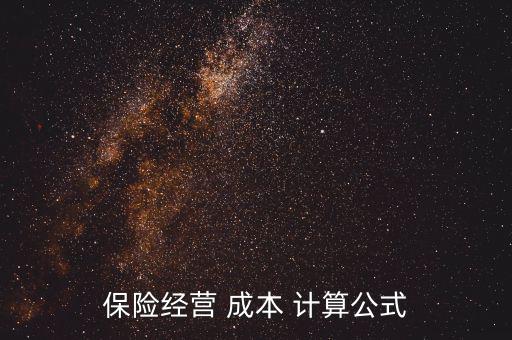 保險經營 成本 計算公式