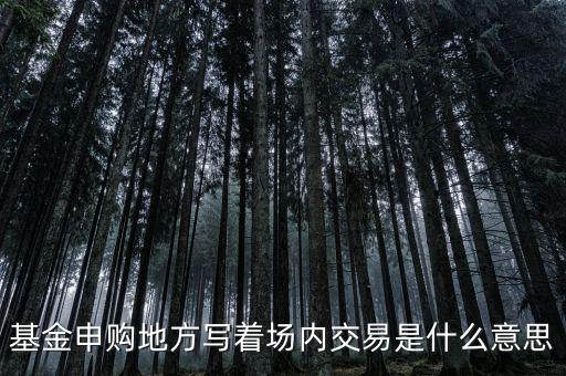 基金場內(nèi)交易是什么意思，什么是基金場內(nèi)交易