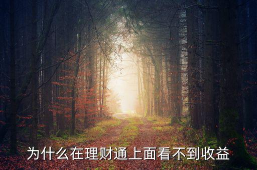 投資60元理財通為什么沒收益，為什么在理財通上面看不到收益