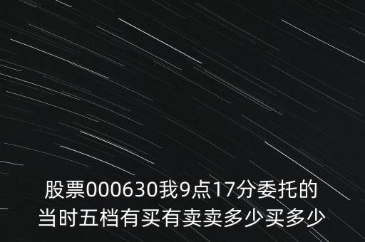 000630什么時(shí)候開盤，股票000630我9點(diǎn)17分委托的當(dāng)時(shí)五檔有買有賣賣多少買多少