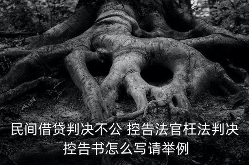 民間借貸判決不公 控告法官枉法判決 控告書(shū)怎么寫(xiě)請(qǐng)舉例