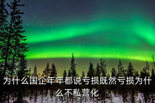 為什么壟斷性的國(guó)企年年喊虧損，為什么國(guó)企年年都說虧損既然虧損為什么不私營(yíng)化