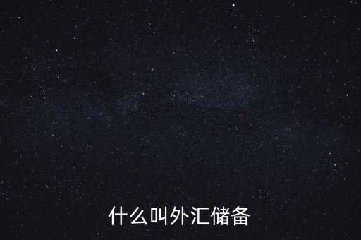 什么叫做外匯儲備，什么叫外匯儲備