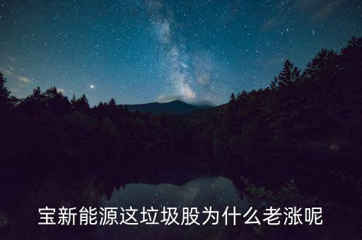 垃圾股為什么漲，寶新能源這垃圾股為什么老漲呢