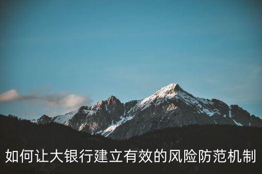 什么是大而不倒問題，如何讓大銀行建立有效的風(fēng)險(xiǎn)防范機(jī)制