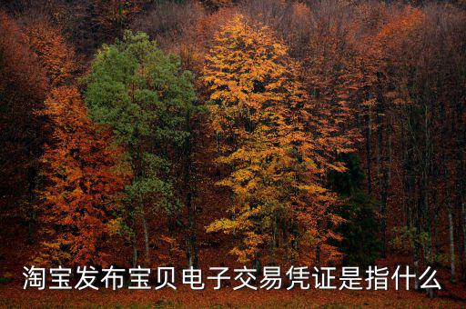 電子交易憑證是什么，淘寶發(fā)布寶貝電子交易憑證是指什么