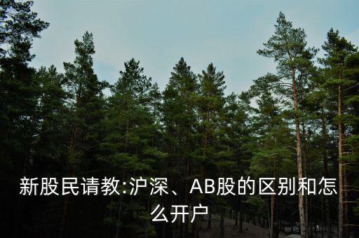 新股民請(qǐng)教:滬深、AB股的區(qū)別和怎么開戶
