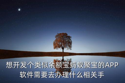 想開(kāi)發(fā)個(gè)類似余額寶螞蟻聚寶的APP軟件需要去辦理什么相關(guān)手