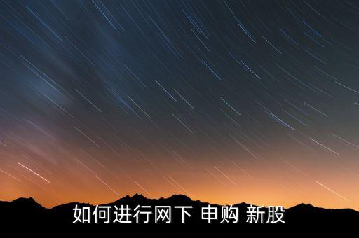 如何進行網(wǎng)下 申購 新股