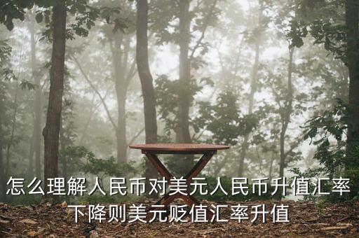 人民幣對美元講的說明什么，怎么理解人民幣對美元人民幣升值匯率下降則美元貶值匯率升值