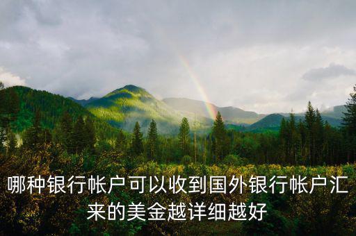 哪種銀行帳戶可以收到國外銀行帳戶匯來的美金越詳細(xì)越好
