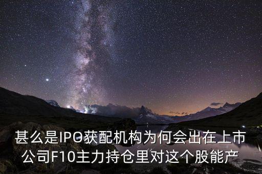 ipo獲配機(jī)構(gòu)什么意思，ipo配售是什么意思
