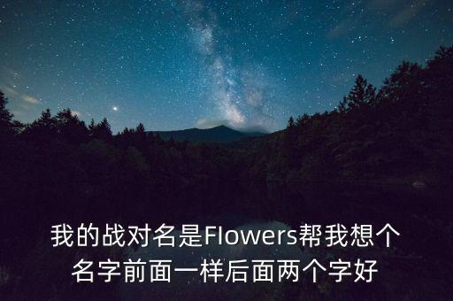 石油戰(zhàn)對(duì)的名字什么好，我的戰(zhàn)對(duì)名是FIowers幫我想個(gè)名字前面一樣后面兩個(gè)字好