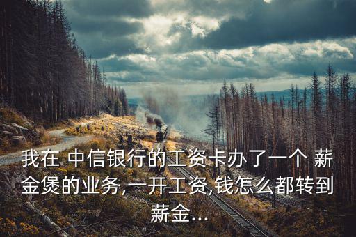 我在 中信銀行的工資卡辦了一個 薪金煲的業(yè)務,一開工資,錢怎么都轉(zhuǎn)到 薪金...