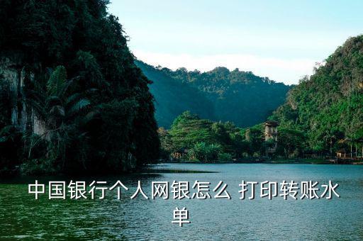  中國銀行個人網(wǎng)銀怎么 打印轉賬水單