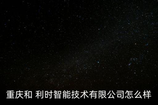 重慶和 利時智能技術有限公司怎么樣