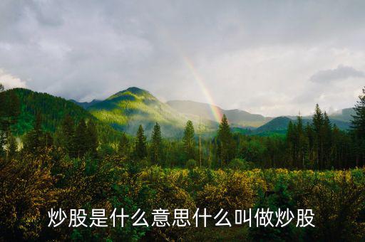 炒股票是什么意思，炒股是什么意思