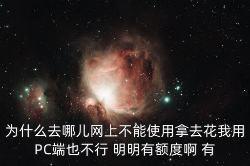 為什么去哪兒網上不能使用拿去花我用PC端也不行 明明有額度啊 有