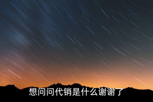 想問(wèn)問(wèn)代銷(xiāo)是什么謝謝了