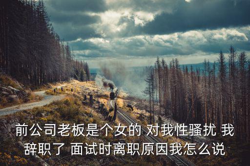 李維金為什么辭職，前公司老板是個女的 對我性騷擾 我辭職了 面試時(shí)離職原因我怎么說