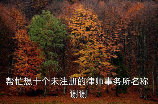 幫忙想十個未注冊的律師事務所名稱 謝謝