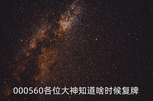000560各位大神知道啥時候復牌