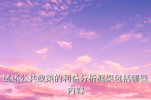試述公共政策的利益分析框架包括哪些內容
