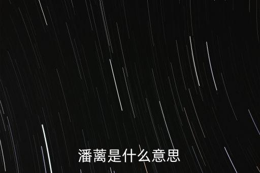 背蘺是什么意思，潘蘺是什么意思