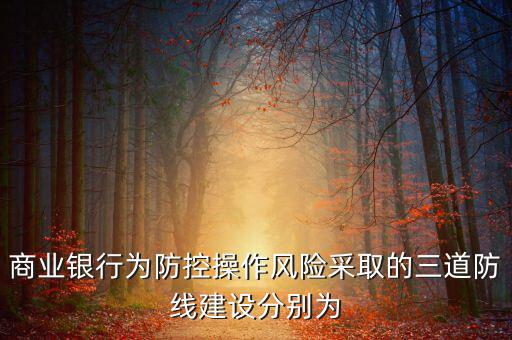 商業(yè)銀行為防控操作風(fēng)險采取的三道防線建設(shè)分別為