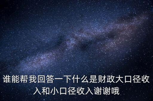 財(cái)務(wù)口徑是什么，誰(shuí)能幫我回答一下什么是財(cái)政大口徑收入和小口徑收入謝謝哦